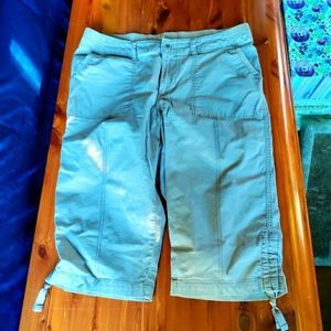Light brown capris with ties on bottoms